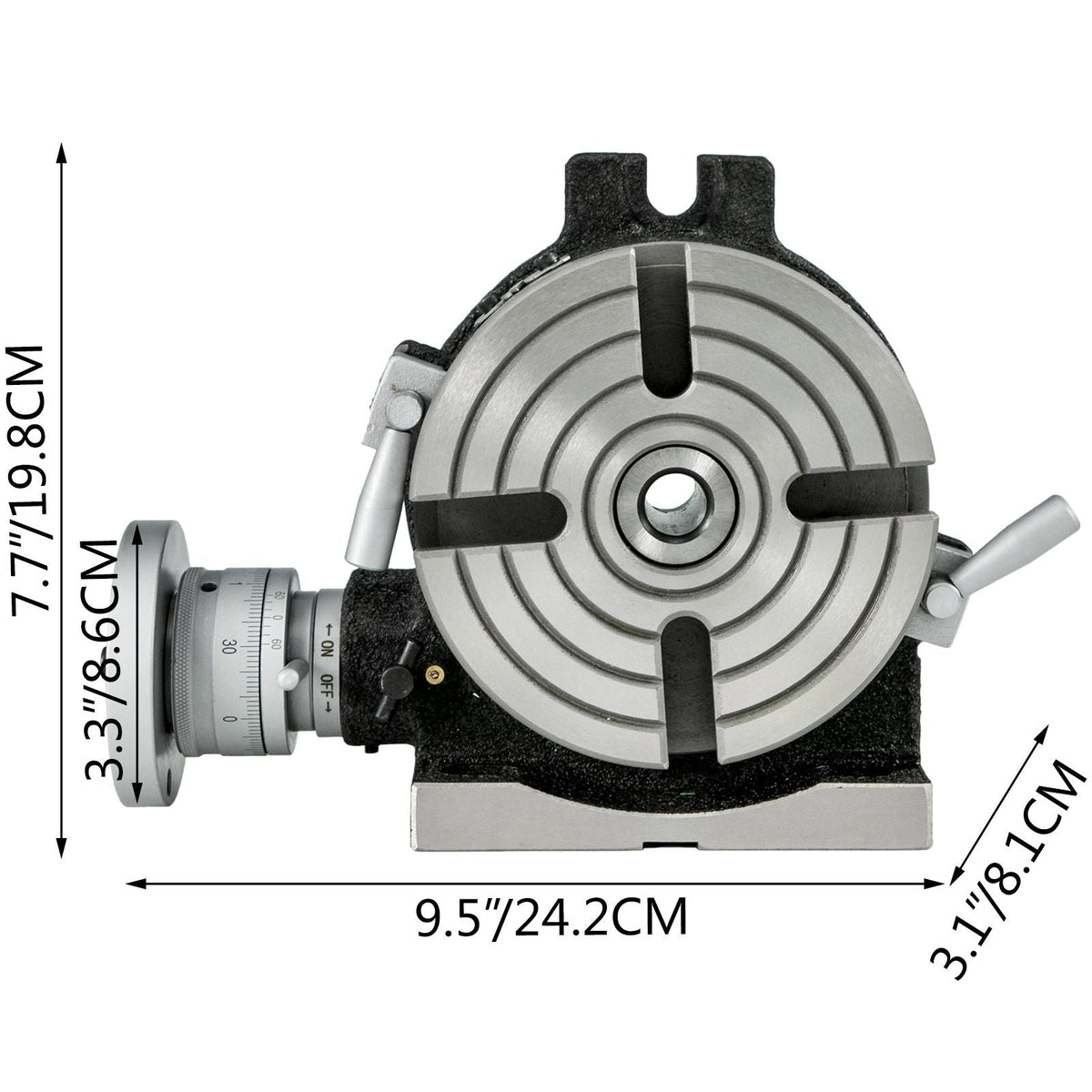 Rotary Table 6inch(150mm) Horizontal Vertical Milling Table 2/5inch(10mm) 4-Slot Milling Rotary Table MT-2 Rotary Table for Milling with Indexing Plate Set for Precision Milling Drilling
