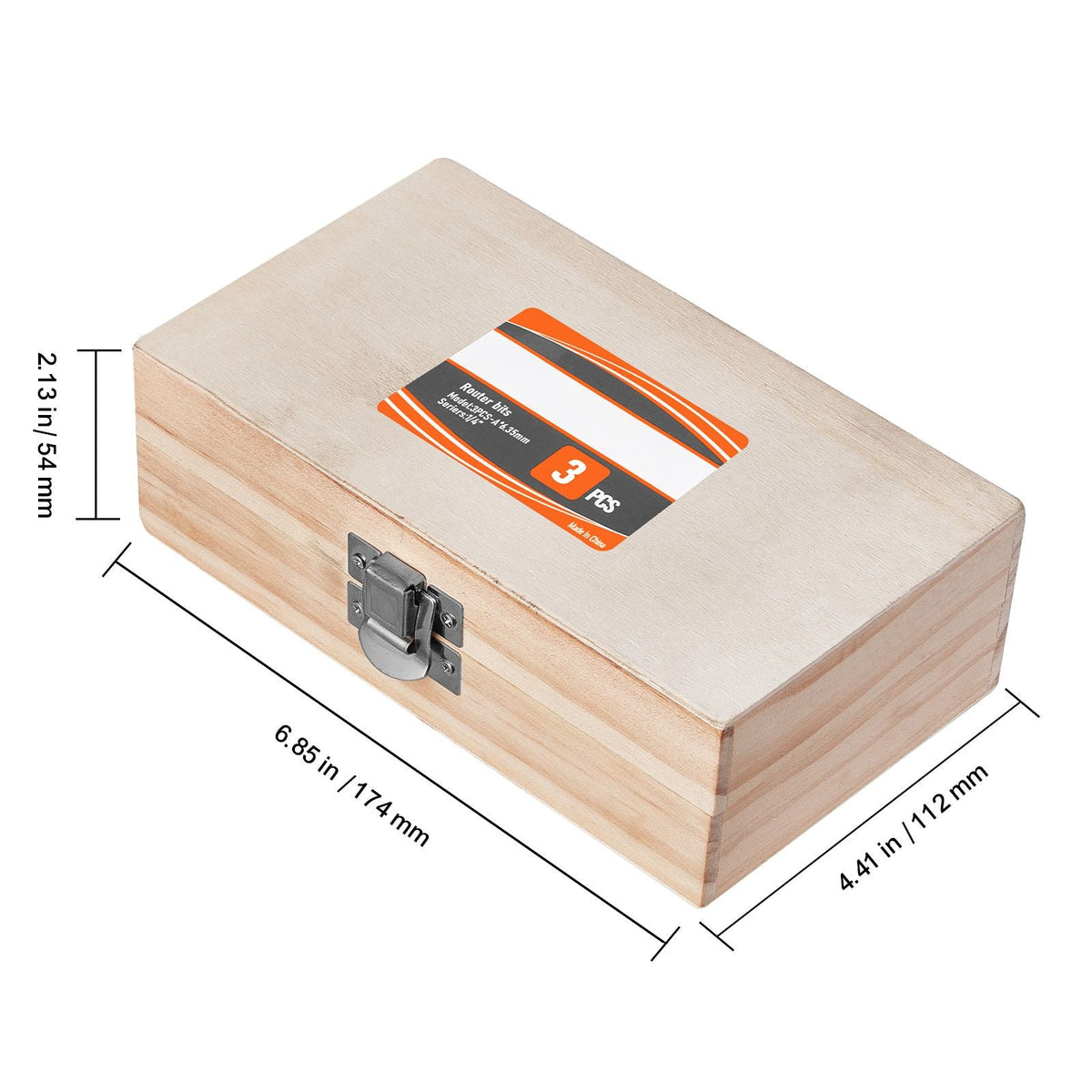Router Bits Set, 3 Pieces, Carbide Router Bit Kit with 1/4 Inch Shank, Wood Carrying Case, Woodworking Tools for Professional and Beginners Carpenter, for Wood MDF Particle Board Plywood