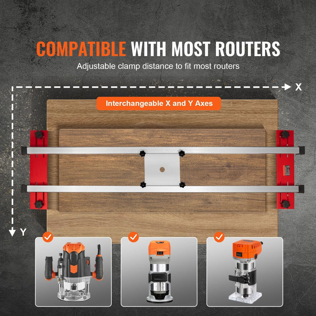 Router Sled, 60 inches, Portable and Adjustable Slab Flattening Jig DIY Woodworking Router Sled for Flattening Slabs Wood Flattening Home DIY