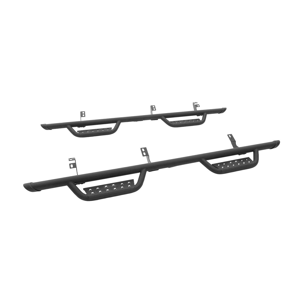 Running Boards, 4 Inches Side Steps Compatible with 2024-2025 Toyota Tacoma Double Cab, Black Carbon Steel Nerf Bars, 550 lbs Load Capacity, Wide Non-Slip Hollow Surface with Rustproof Coating