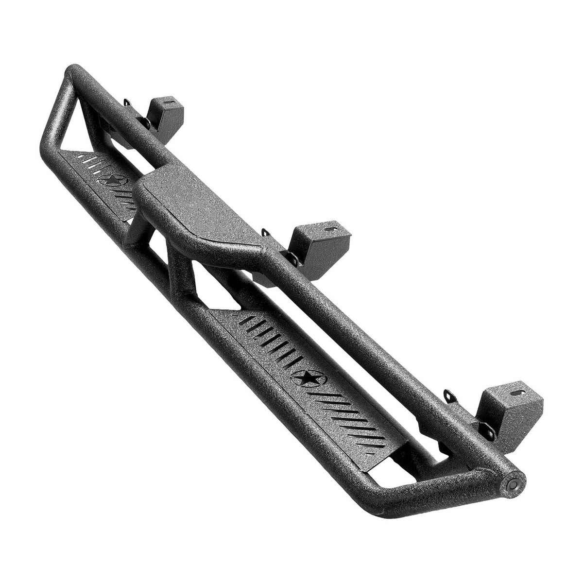 Running Boards, 6 Inches Side Steps Compatible with 2018-2025 Jeep Wrangler JL 4 Door, Black Carbon Steel Nerf Bars, 550 lbs Load Capacity, Wide Non-Slip Hollow Surface with Rustproof Coating