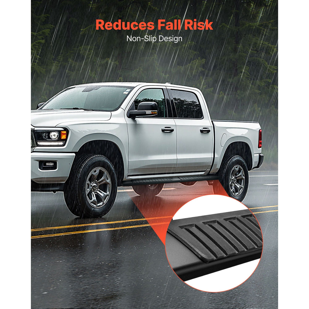 Running Boards, 6 Inches Side Steps Compatible with 2019-2025 Dodge Ram 1500 Crew Cab(Not Fit 2019-2025 1500 Classic), 500 lbs Load Capacity, Non-Slip Textured Surface with Rustproof Coating