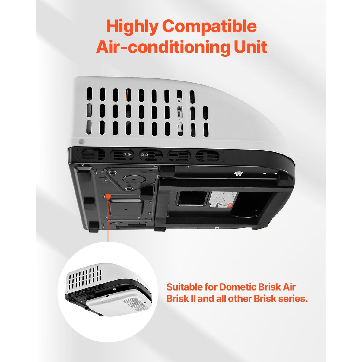 RV Air Conditioner, 13500 BTU Non-Ducted Rooftop RV AC, 65 dB Quiet Design, Highly Compatible with Air-conditioning Unit for Replacing Old Damaged Units, for Campers, Vans, Trailers, White