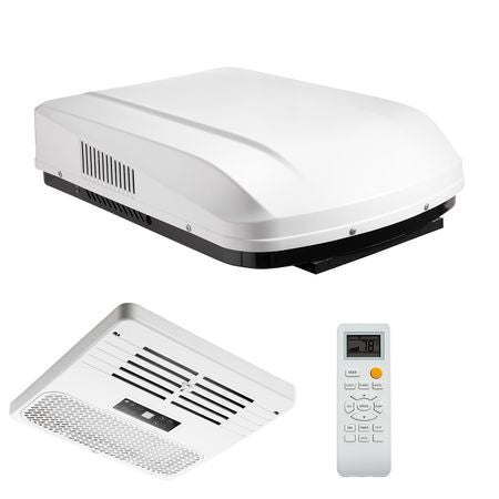RV Air Conditioner, 13500 BTU RV AC Unit, 120V Ducted Rooftop Air Conditioner with Variable Speed Compressor, Easy Install Quiet Cooling AC Unit with ADB Button Control and Remote Control, White