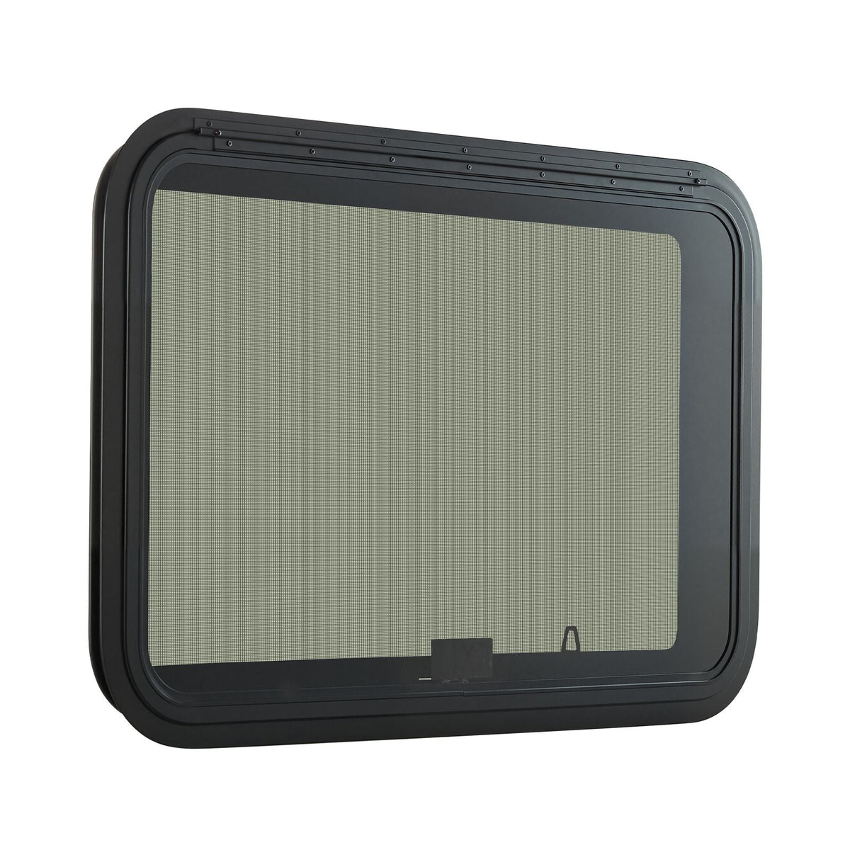 RV Exit Window, 36" W x 22" H Tinted RV Window with Net Screen and Trim Ring, Fit for 1 1/4" - 1 13/16" Thickness Wall, RV Window Replacement for Teardrop Cargo Trailer Camper, DOT Approved