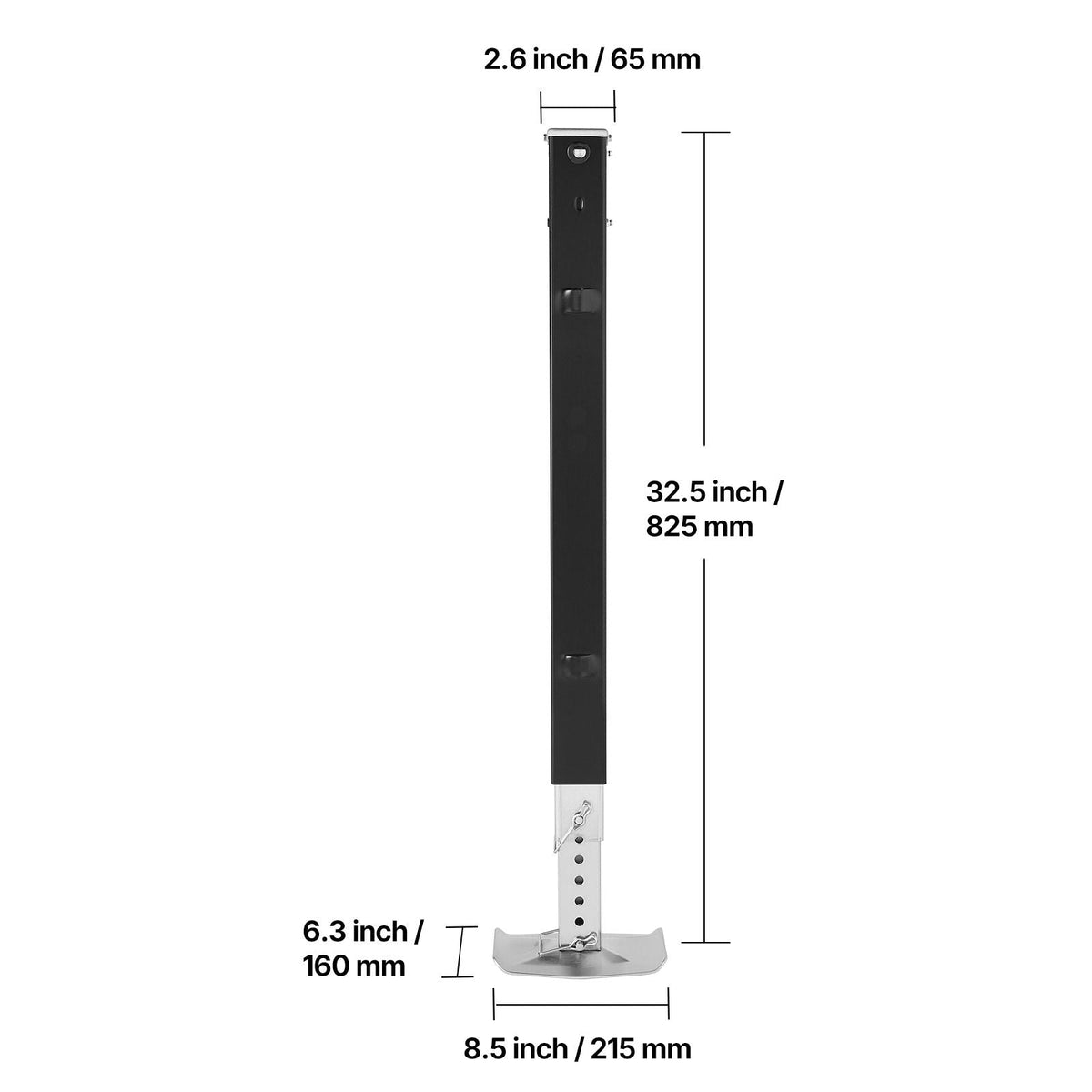 RV Lead Fifth Wheel Landing Gear Leg 179013, 32.5-Inch 5th Wheel Landing Gear Universal Replacement Compatible with Lippert Venture, Atwood, Stromberg Carlson Systems, with Pin and Base, Black