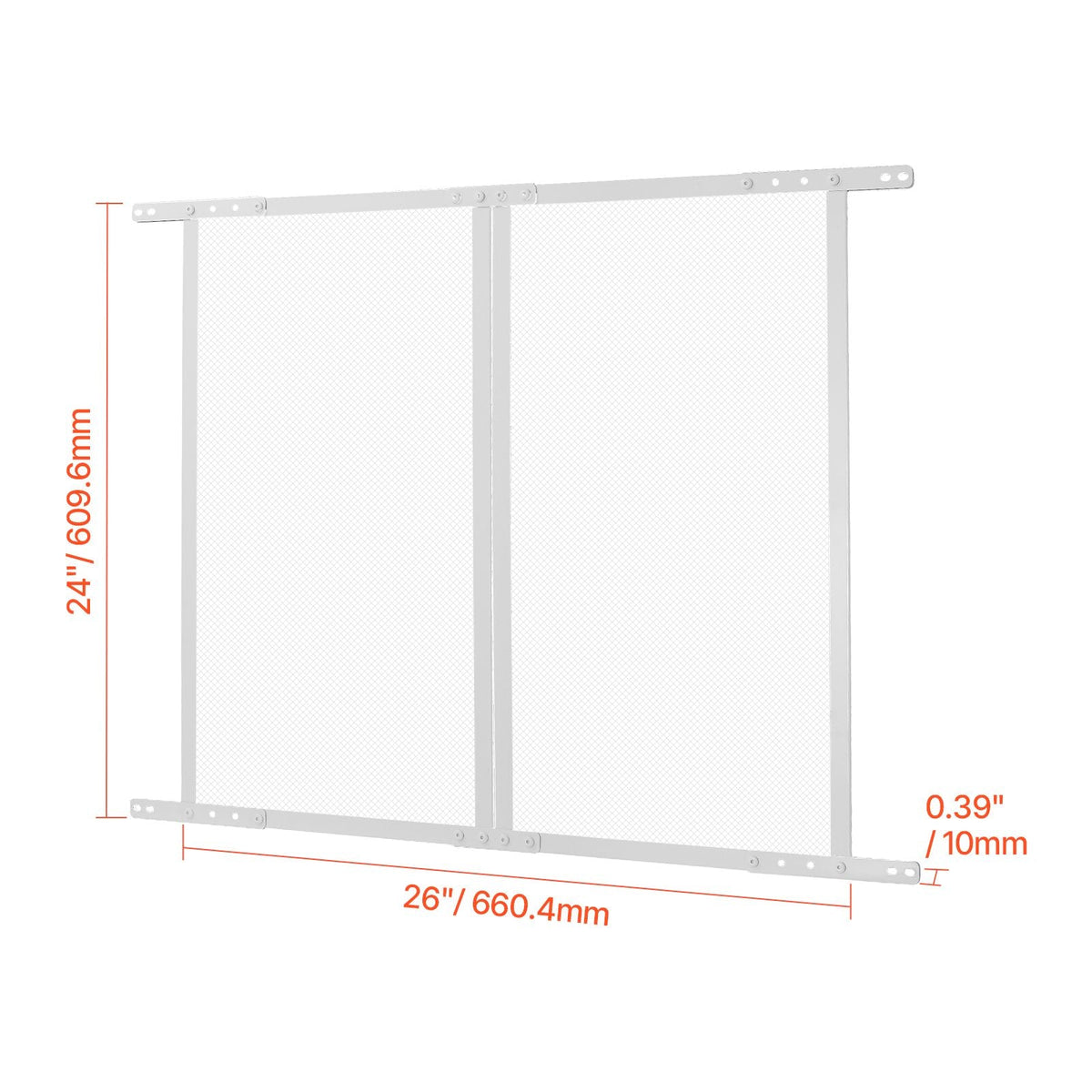 RV Screen Door Protector, 24 x 26 inch Door Grille, Easy to Install and Disassemble, Reinforced Breathable Protective Mesh, Aluminum Alloy Camper RV Entry Protector for Pet Protection, White