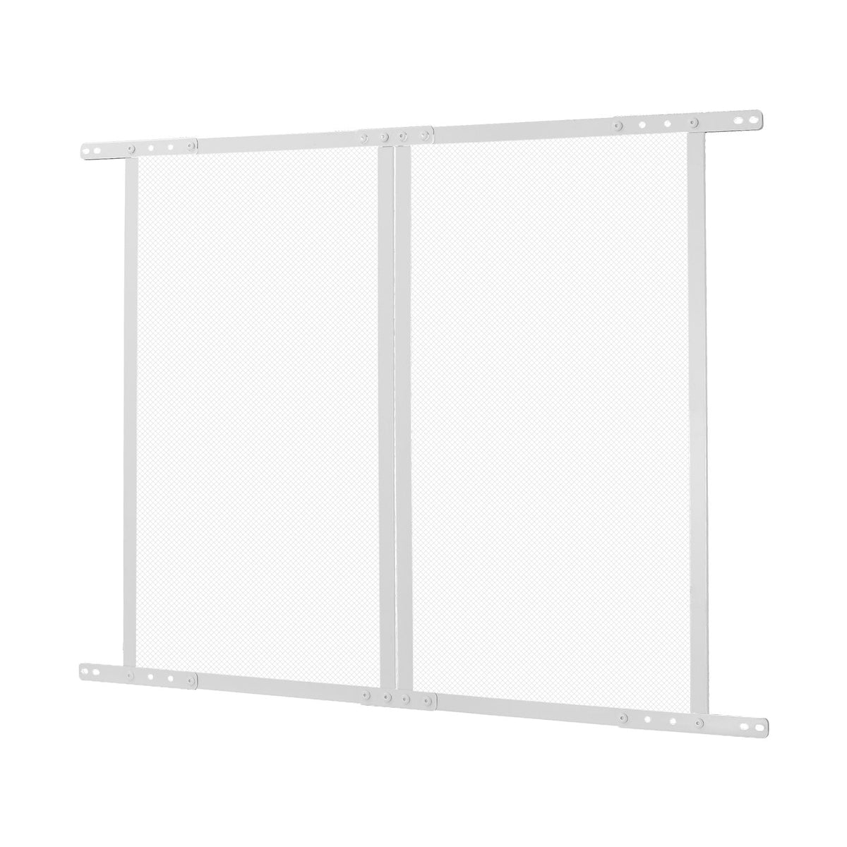 RV Screen Door Protector, 28.5 x 31.5 inch Door Grille, Easy to Install and Disassemble, Reinforced Breathable Protective Mesh, Aluminum Alloy Camper RV Entry Protector for Pet Protection, White