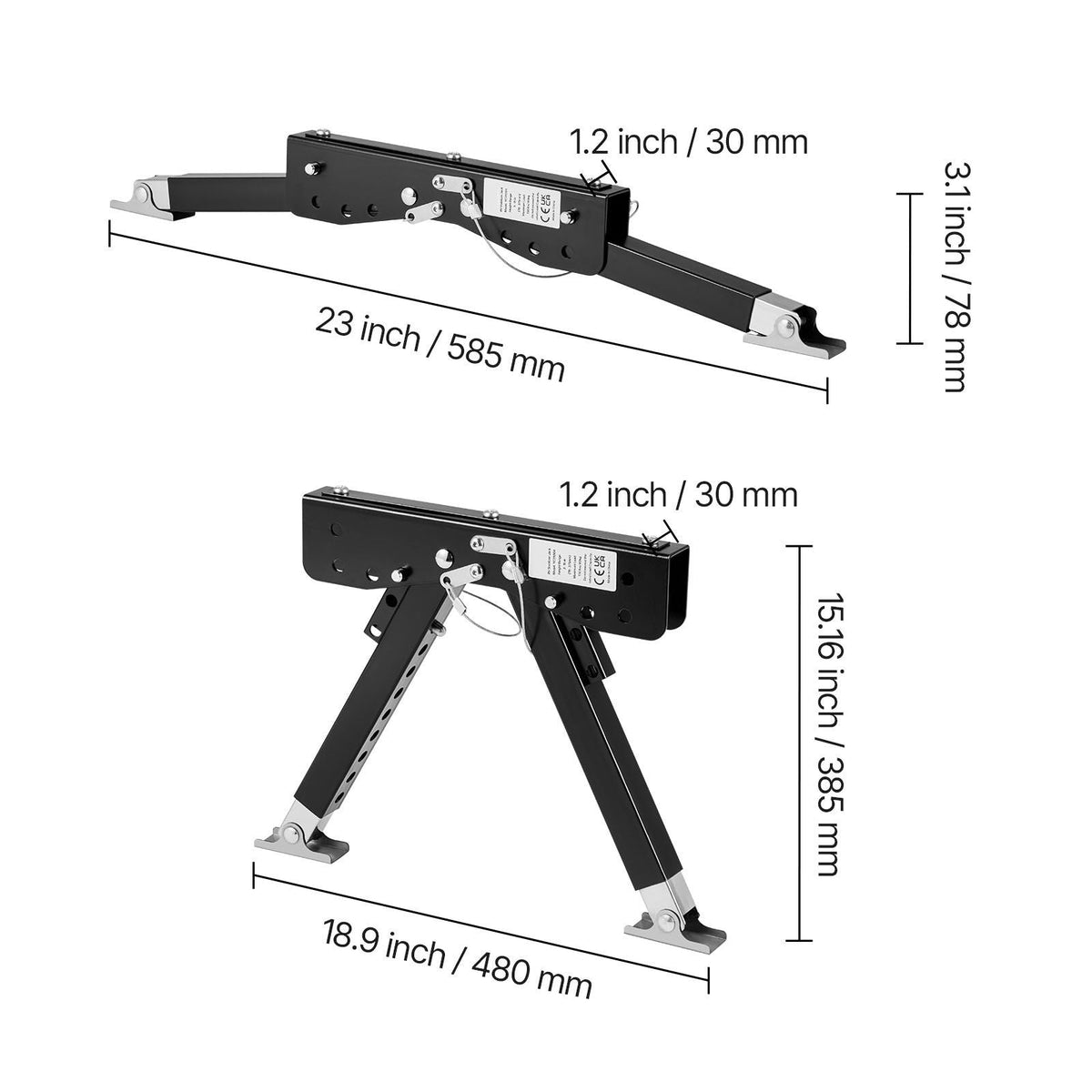 RV Step Stabilizer, Height Adjustable Step Stabilizer Kit, Camper Stair Stabilizers with Powder Coated Steel for 5th Wheels, Travel Trailers and Motorhomes, Adjustable from 3 inch to 15 inch