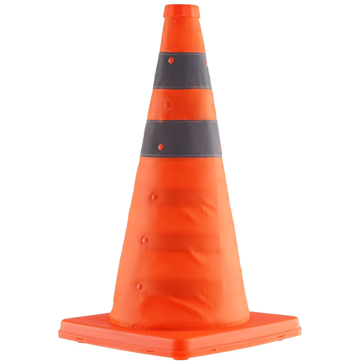 Safety Cones, 4 Pack 18 inch Collapsible Traffic Cones, Construction Cones with Reflective Collars, Wide Base and A Storage Bag, for Traffic Control, Driving Training, Parking Lots
