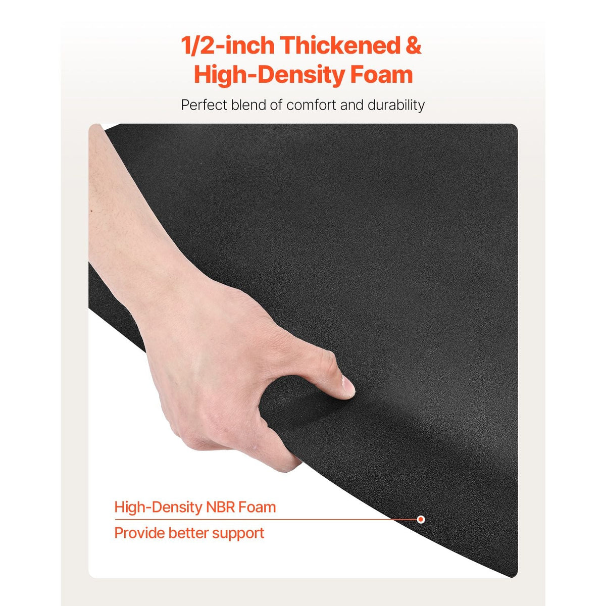 Salon Mat for Hair Stylist, 3 x 4 FT Semi-circle Salon Chair Mat, 1/2-inch Thickened Anti Fatigue Barber Shop Floor Mat with Round Cut Out, Easy-to-Clean PVC Surface & Anti-Trip Beveled Edges