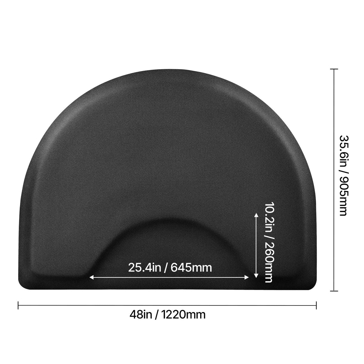 Salon Mat for Hair Stylist, 3 x 4 FT Semi-circle Salon Chair Mat, 1/2-inch Thickened Anti Fatigue Barber Shop Floor Mat with Round Cut Out, Easy-to-Clean PVC Surface & Anti-Trip Beveled Edges