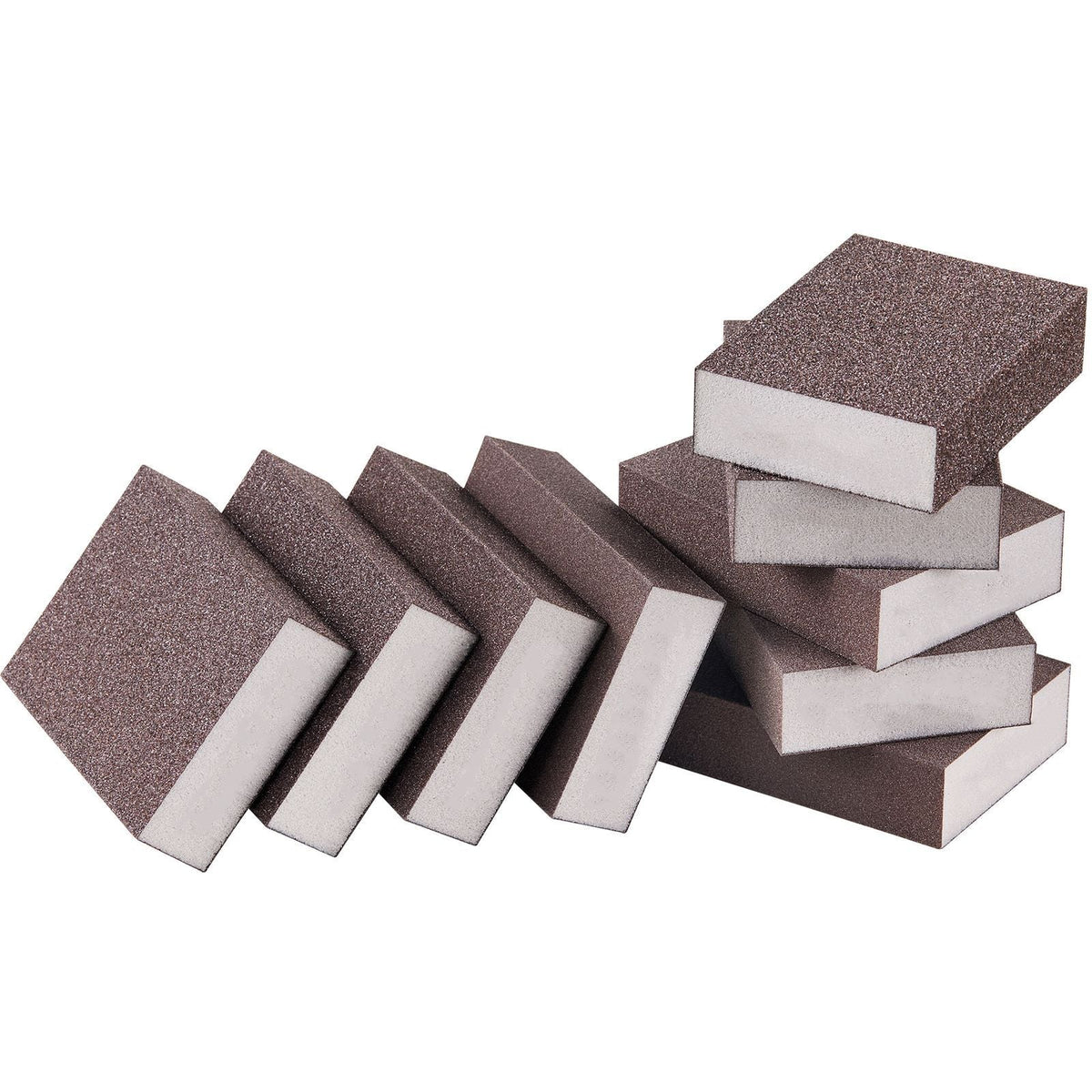 Sanding Sponge, 10 Pcs, 60/80/120/180/220 Grit Assortment(2 Each), Washable and Reusable Sanding Blocks for Dry & Wet Use, Coarse to Fine Sandpaper Blocks, for Drywall Wood Metal Furniture
