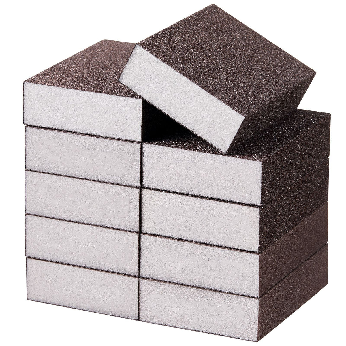 Sanding Sponge, 10 Pcs, 60/80/120/180/220 Grit Assortment(2 Each), Washable and Reusable Sanding Blocks for Dry & Wet Use, Coarse to Fine Sandpaper Blocks, for Drywall Wood Metal Furniture