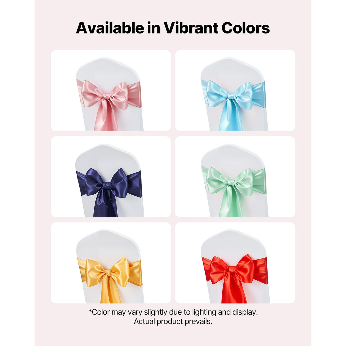 Satin Chair Sashes Bows, 100PCS Chair Ribbon Ties Back Sash, 7 x 108 inch, Red Wedding Reception Decoration, for Wedding Ceremony Baby Shower Party Events Banquet Chair Cover Decoration