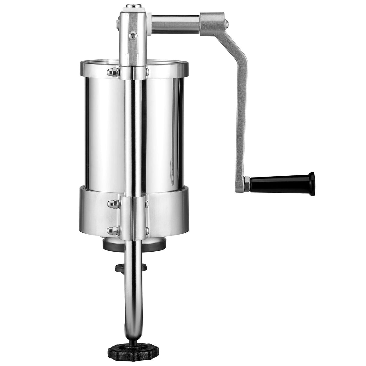 Sausage Stuffer, 2.5LBS/1.5L Capacity, 304 Stainless Steel Vertical Sausage Stuffer, Sausage Filling Machine with 3 Stuffing Tubes, Suction Base and Manual Crank for Household or Commercial Use