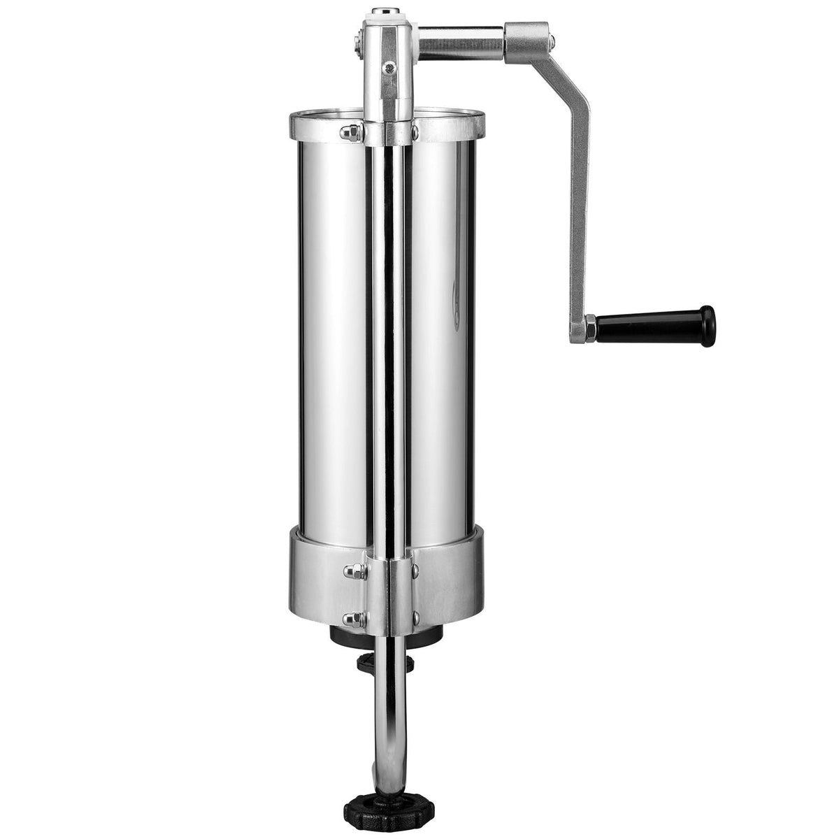 Sausage Stuffer, 5LBS/3L Capacity, 304 Stainless Steel Vertical Sausage Stuffer, Sausage Filling Machine with 3 Stuffing Tubes, Suction Base and Manual Crank for Household or Commercial Use