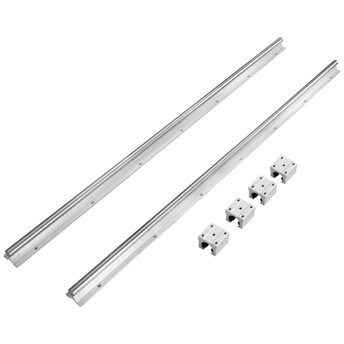 SBR20 1200mm Linear Guide Set, Comes with Two 47.2-inch SBR20 Rails and Four SBR20UU Bearings, Perfect for Crafting CNC Routers and Automation Equipment