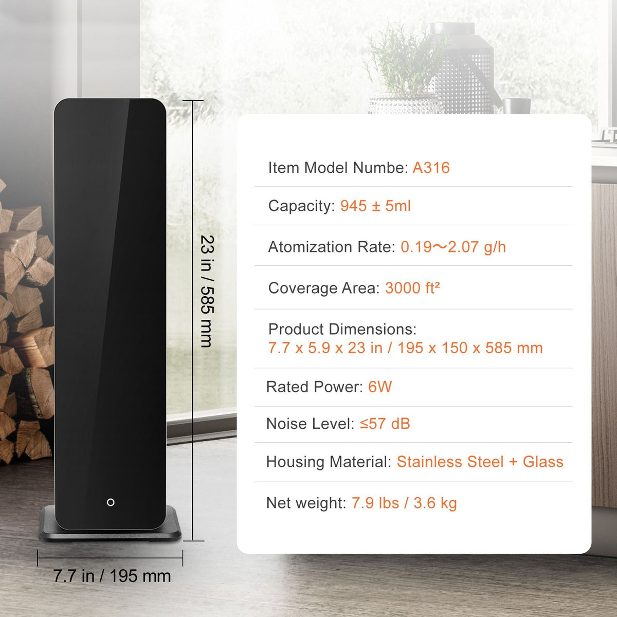 Scent Air Machine for Home, 950ml Bluetooth Smart Cold Air Diffuser, 3000sq.ft Waterless Essential Oil Scent Air Diffuser, Floor Standing Aromatherapy Machine for Large Room, Office, Hotel