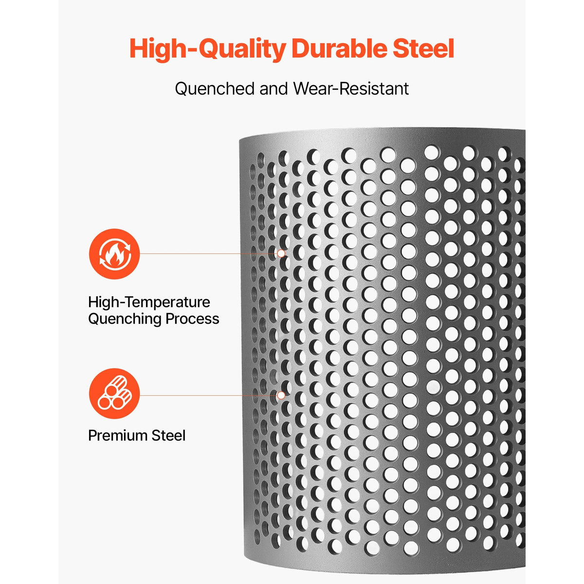 Screen Mesh for Plastic Shredder, High-Quality Steel Durable Mesh, 0.39 in/10 mm High-Precision Aperture Screen, Compatible with Model 300 Plastic Grinder, Suitable for Medium Particle Recycling