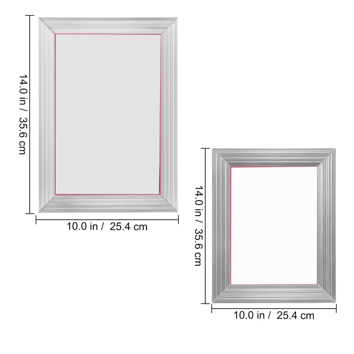Screen Printing Kit, 2 Pieces Aluminum Silk Screen Printing Frames 8x10/10x14in 110 Count Mesh, 2 Tapes and Screen Printing Squeegees and Transparency Films for T-shirts DIY Printing