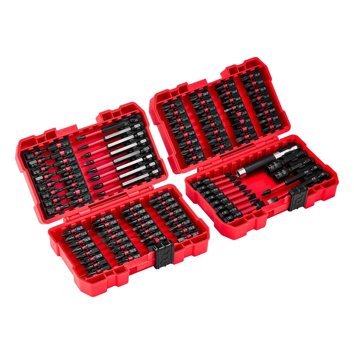 Screwdriver Bit Set, 101-Piece, Magnetic Phillips, Pozidriv, Slotted, Square, Torx, Hex Bits, Hex Nut Sockets, Extension Rod with Storage Case, High-Strength S2 Alloy Steel, Blackened Finish