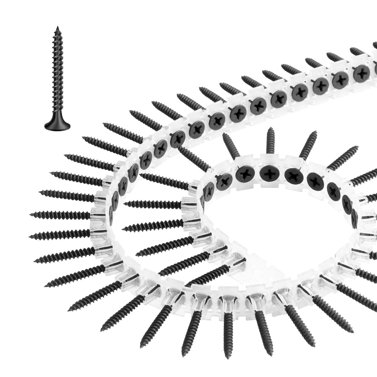 Screws, #6 x 1-1/4 inch Length Drywall to Wood Collated Screw, All Purpose High-Hardness Alloy Steel Self Drilling Drywall Screws, for Home DIY, Space Renovation(1000 per Box)