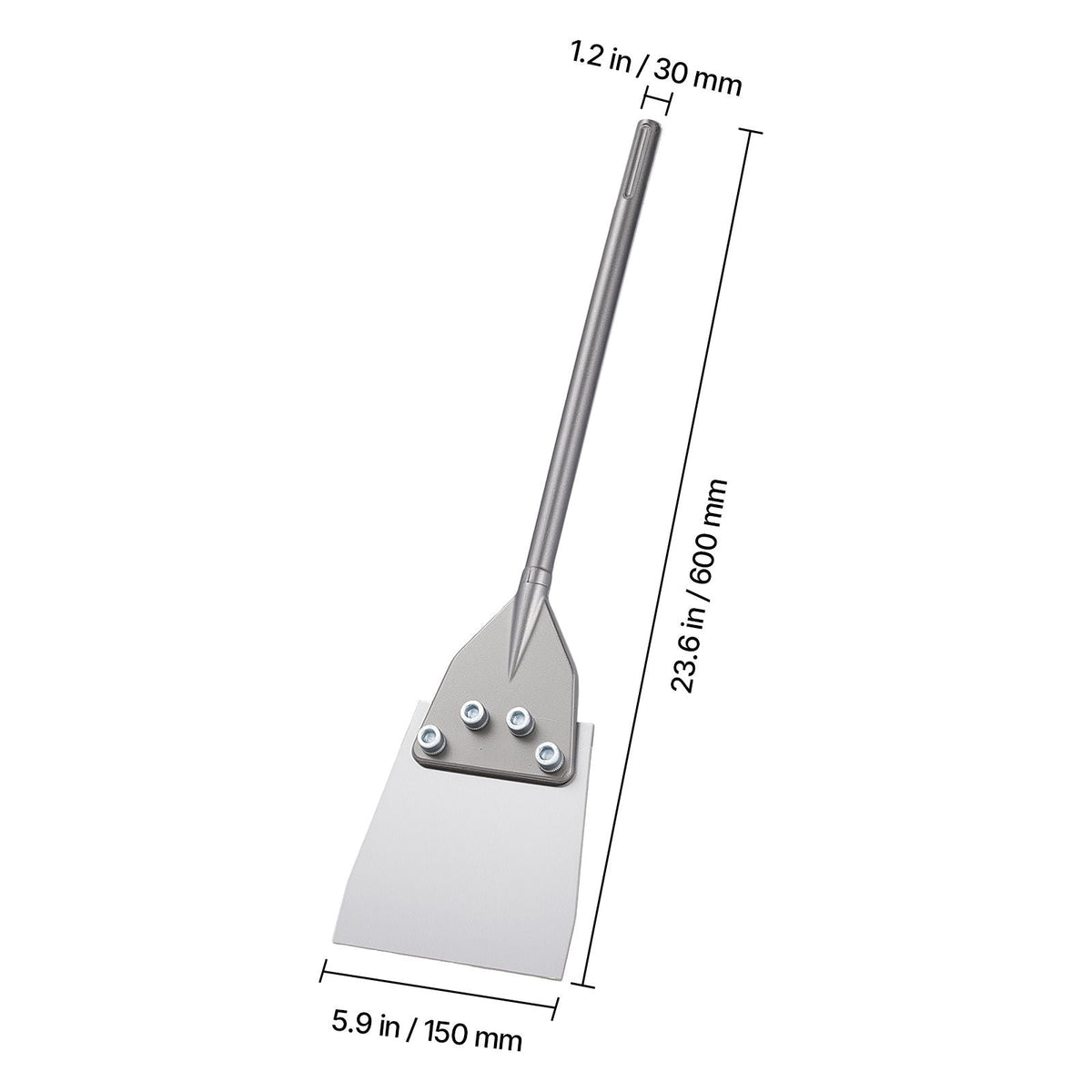 SDS Max Floor Scraper, 23.6" x 5.9" Chisel Bit with SDS Max Shank, Compatible with Rotary Hammers, Heat Treated 40Cr Alloy Steel, Sharp Edge for Removing Laminate Flooring, Tiles, and Mortar
