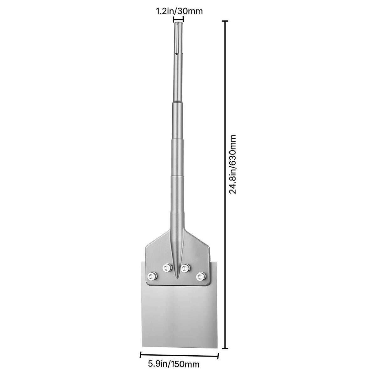 SDS Max Floor Scraper, 24.8" x 5.9" Chisel Bit with SDS Max Shank, Compatible with Rotary Hammers, Heat Treated 40Cr Alloy Steel, Sharp Edge for Removing Laminate Flooring, Tiles, and Mortar