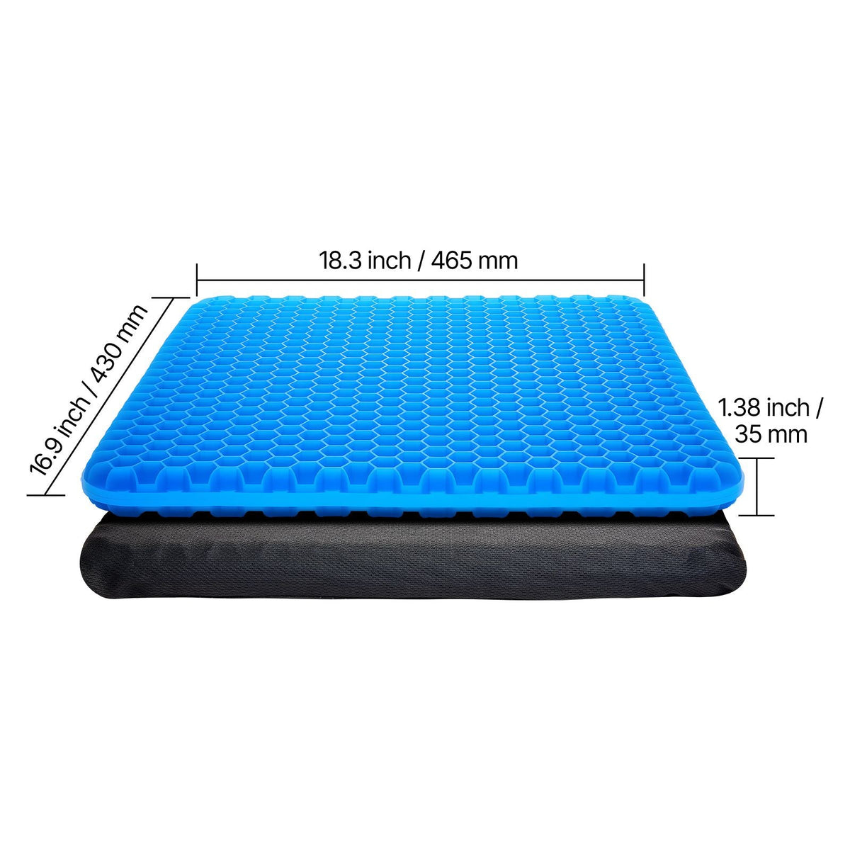 Seat Cushion, Cooling Gel Seat Cushion for Pressure Relief, Soft & Breathable Wheelchair Seat Pad with Removable Cover, Lightweight and Portable for Office, Travel, Car, Airplane