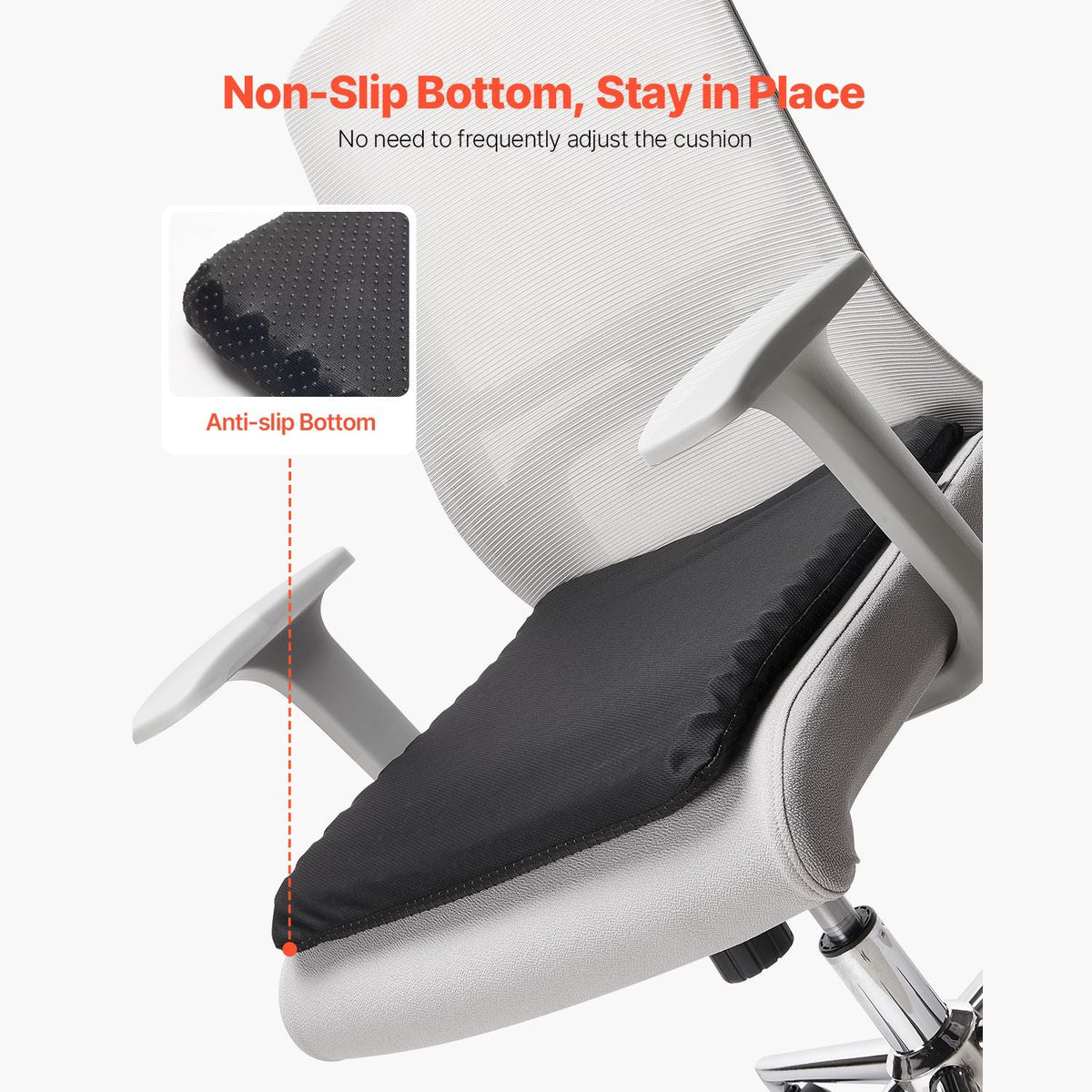 Seat Cushion, Cooling Gel Seat Cushion for Pressure Relief, Soft & Breathable Wheelchair Seat Pad with Removable Cover, Lightweight and Portable for Office, Travel, Car, Airplane