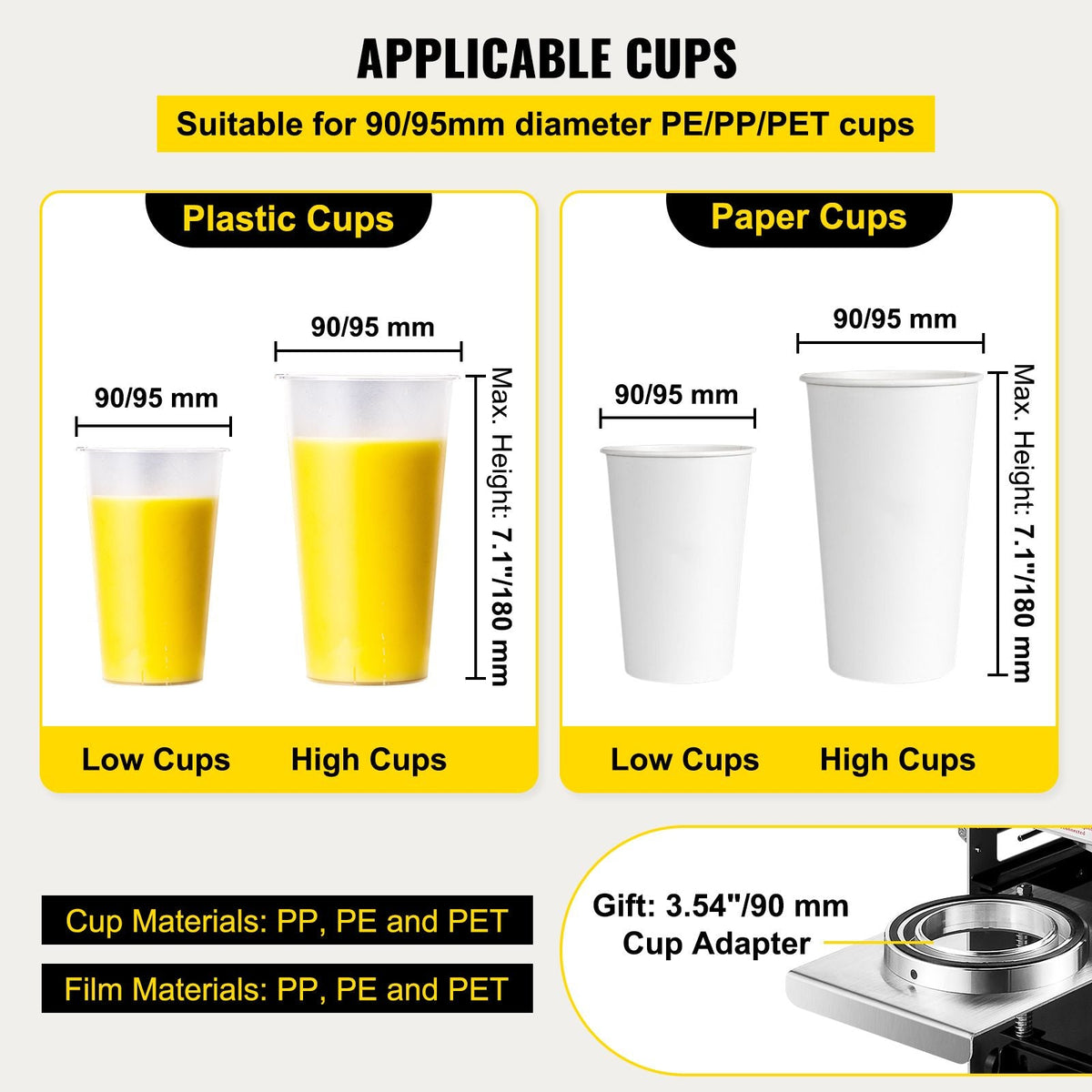 Semi-automatic Cup Sealing Machine, 300-500 Cup/h Tea Cup Sealer Machine, Silver Boba Cup Sealer Machine, 90/95mm Cup Diameter Boba Cup Sealing Machine with Control Panel for Bubble Milk Tea