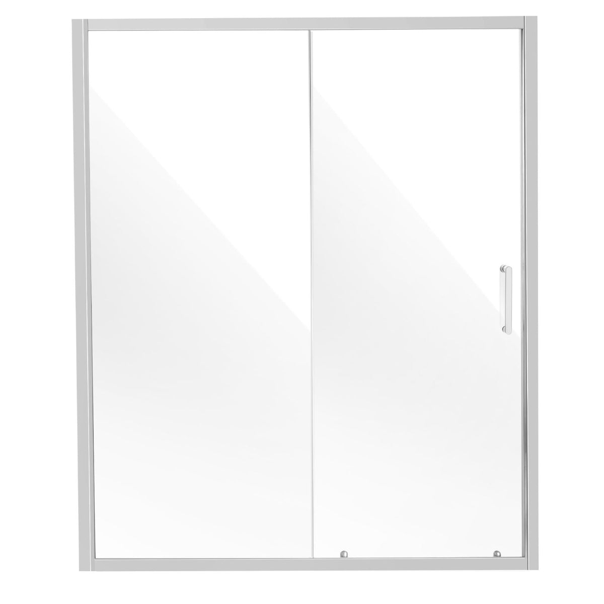 Semi-frameless Shower Door, 57.7-59 W x 70 H in, Shower Sliding Glass Door with 1/4 in(6mm) Clear Tempered Glass, Waterproof Shatterproof NANO Stainproof with Stainless Steel Hardware, Chrome