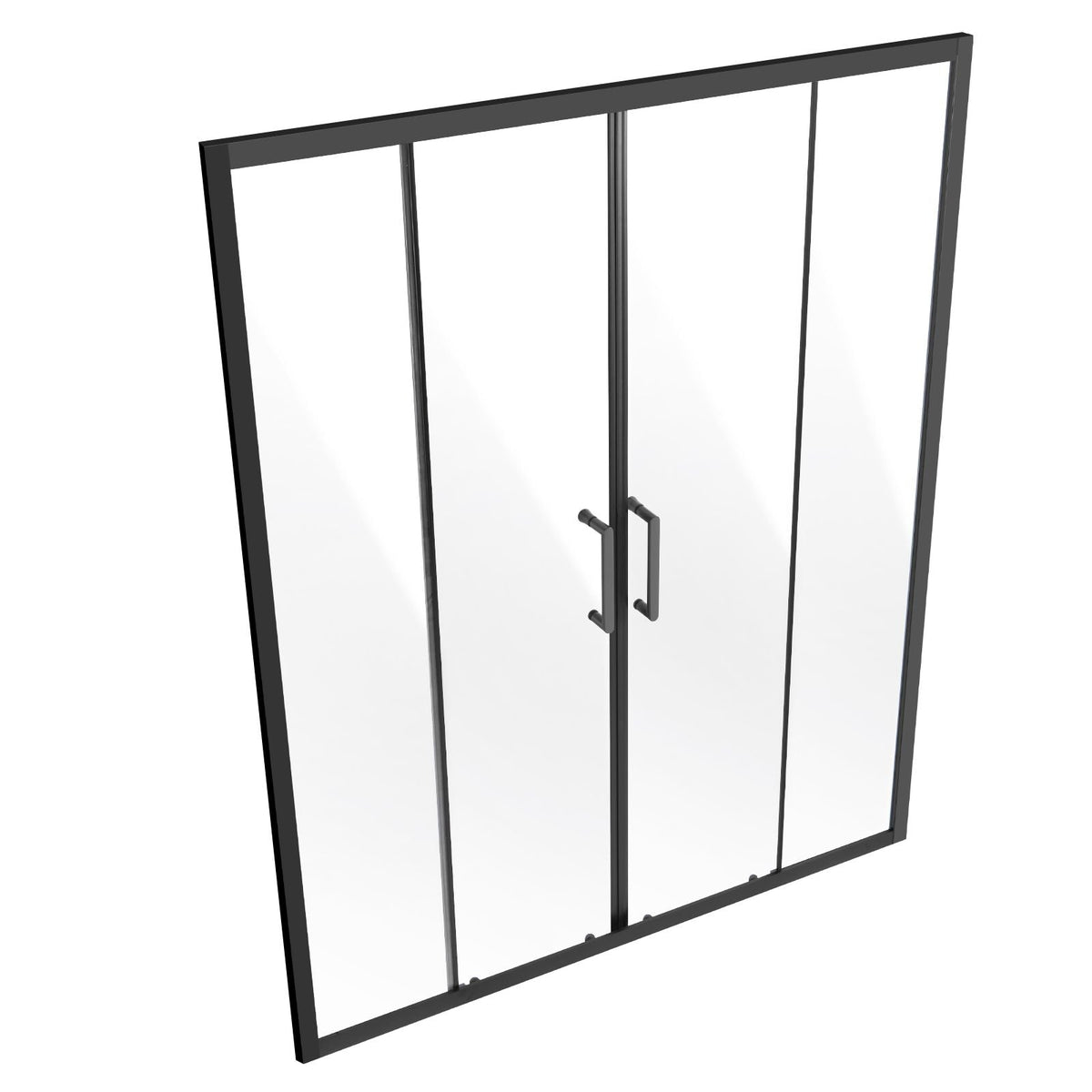 Semi-frameless Shower Door, 57.8-59 W x 70 H in, Double Sliding Glass Door with 1/4 in(6mm) Clear Tempered Glass, Waterproof Shatterproof Stainproof with Stainless Steel Hardware, Matte Black