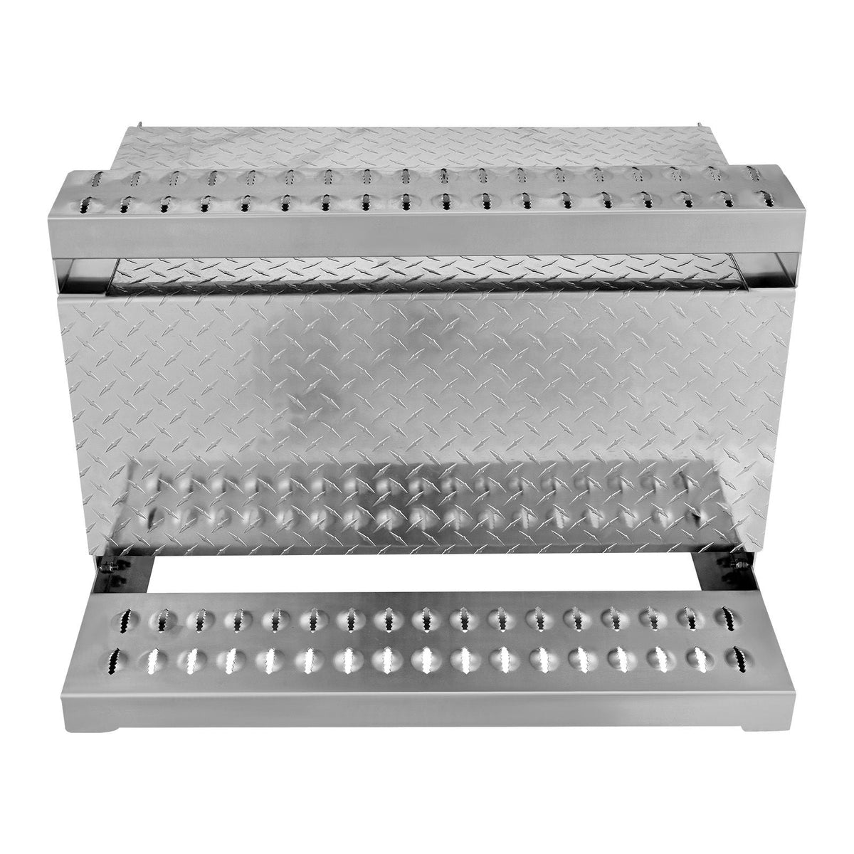 Semi-Truck Step Tool Box, 31" x 30" x 19" Heavy Duty Aluminum Diamond Plate Toolbox, Waterproof Cab Entry Step Storage Box with Shock-Absorbing Latch for Flatbed, Crane, and Semi Trucks
