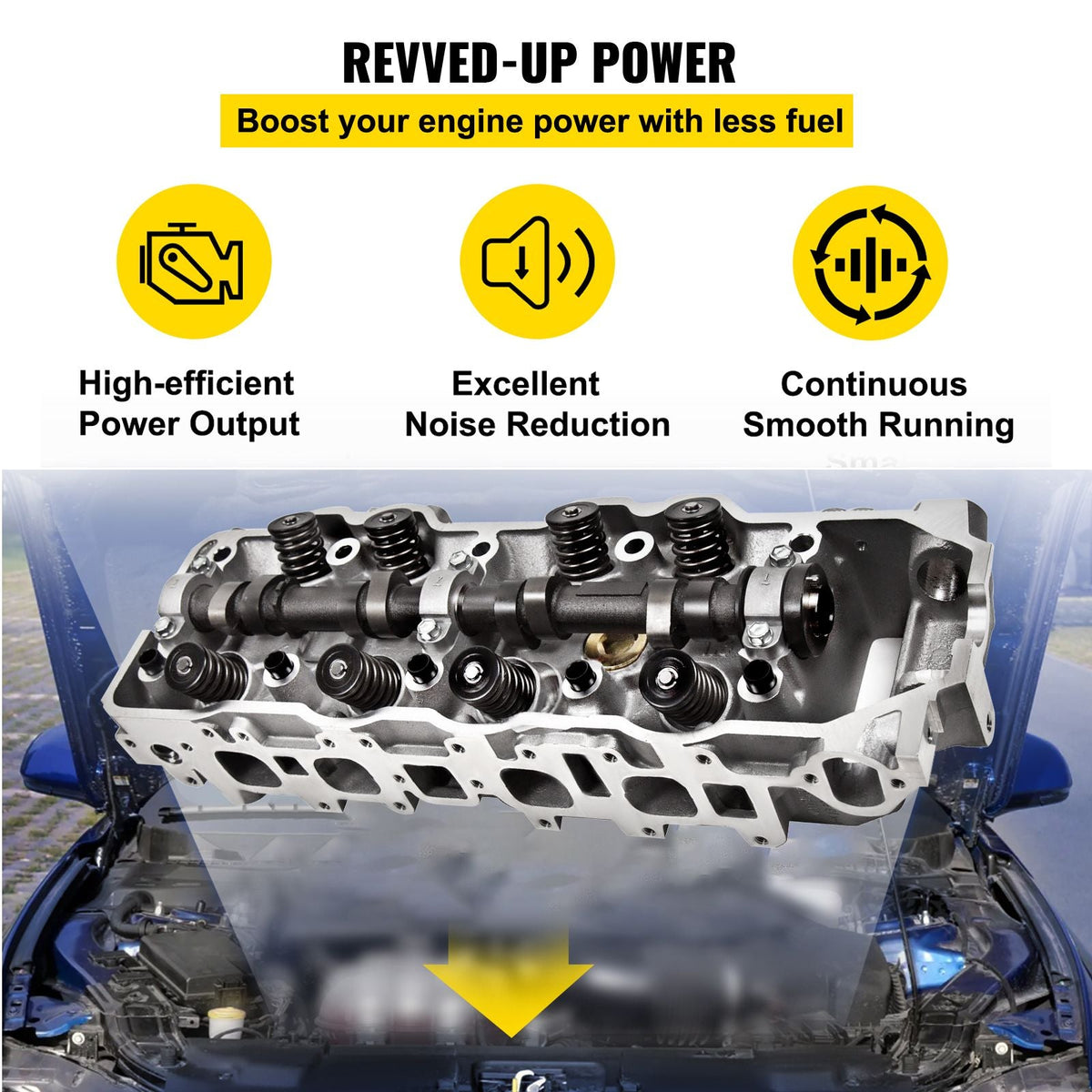 Set of Complete Engine Cylinder Head for Toyota1985-1995 4Runner, 1995 Celica, 1985-1995 Helix Pickup 2.4 SOHC 22R 22RE 22REC