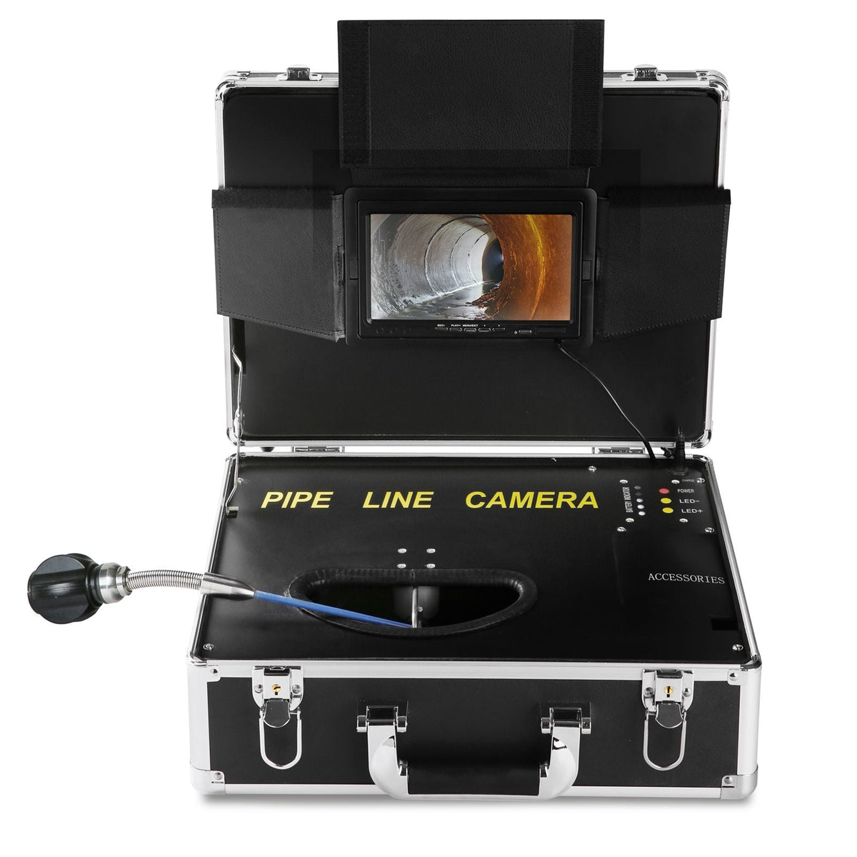 Sewer Camera, 100 ft/30 m, 7" Screen Pipeline Inspection Camera with DVR Function, Waterproof IP68 Camera, 12 pcs Adjustable LEDs, with a 16 GB SD Card for Sewer Line, Duct Drain Pipe Plumbing