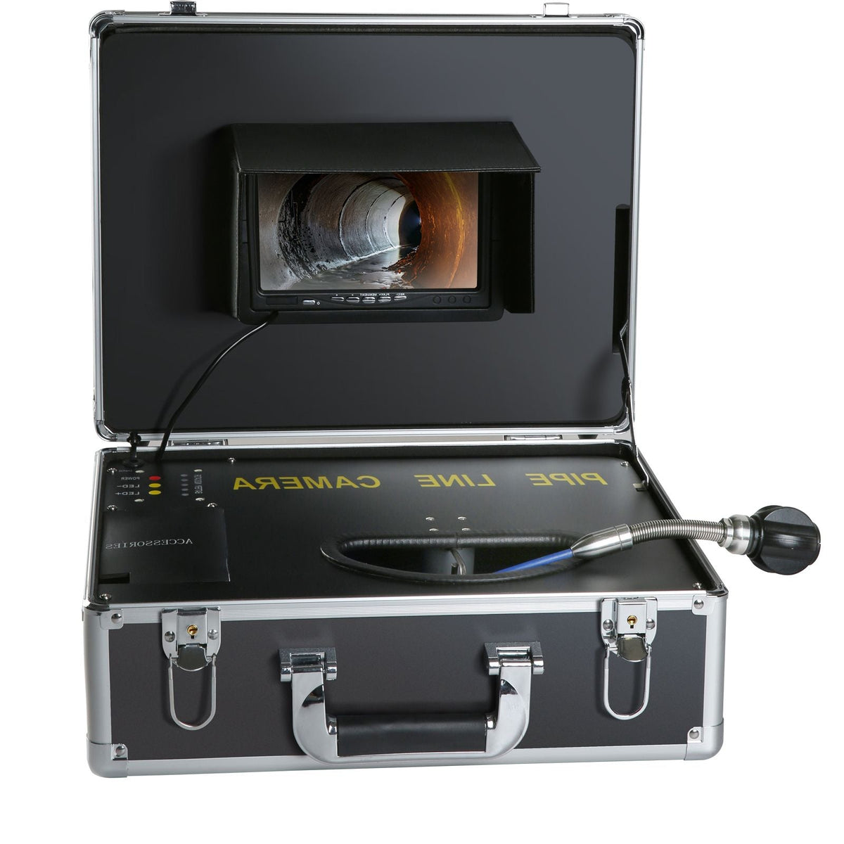 Sewer Camera, 100 ft/30 m, 7" Screen Pipeline Inspection Camera with DVR Function, Waterproof IP68 Camera, 12 pcs Adjustable LEDs, with a 16 GB SD Card for Sewer Line, Duct Drain Pipe Plumbing