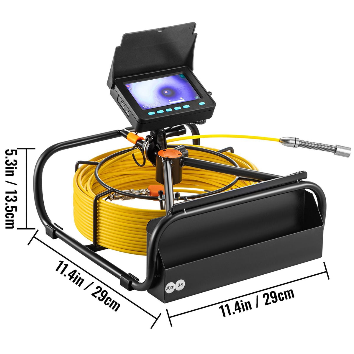 Sewer Camera, 66ft/20M 4.3" Pipe Drain Inspection Camera with DVR Function & Snake Cable, Waterproof IP68 Borescope w/LED Lights, Industrial Endoscope for Home Wall Duct Drain Pipe Plumbing