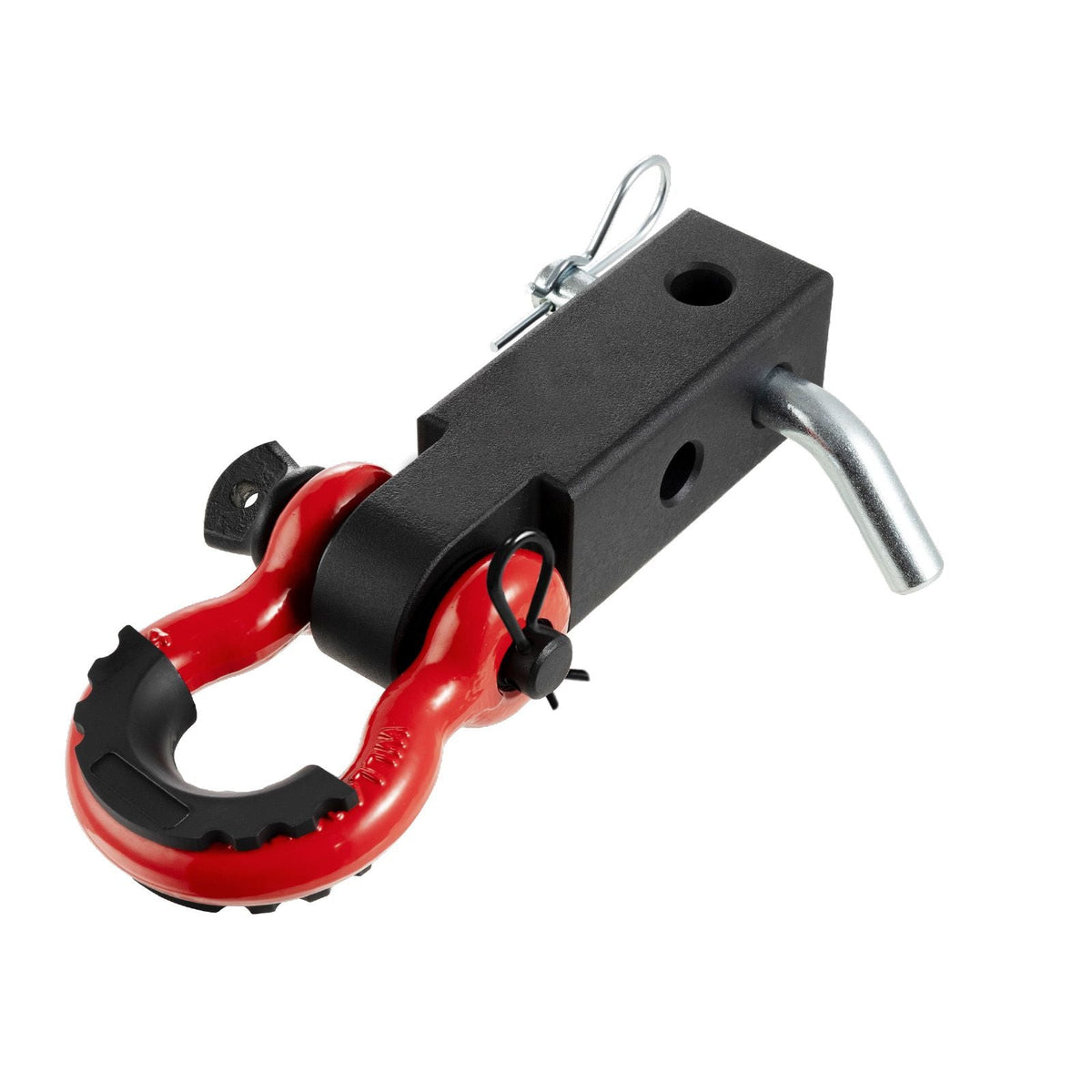 Shackle Hitch Receiver 2", 66000 lbs Breaking Strength, D Ring Shackle with Trailer Hitch Lock Pin, Heavy Duty Towing Accessories for Trucks, Jeeps, Off-Road Vehicle Recovery, Aluminum Alloy
