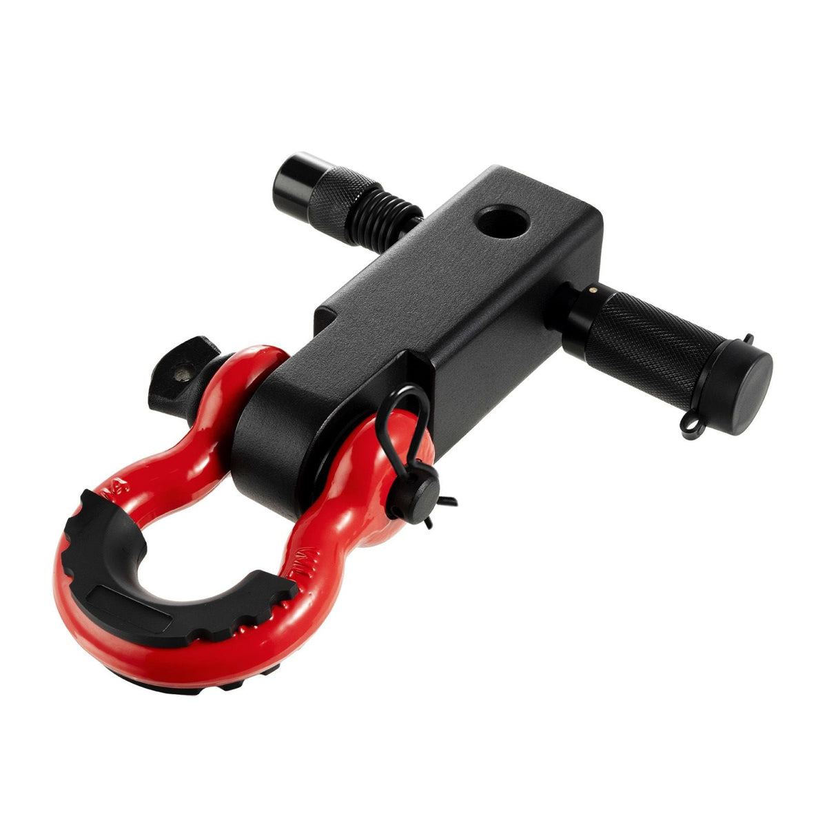 Shackle Hitch Receiver, Fits 2" Receivers, 66000 lbs Breaking Strength, D Ring Shackle with Trailer Hitch Lock Pin, Heavy Duty Towing Accessories for Trucks, Jeeps, Off-Road Vehicle Recovery