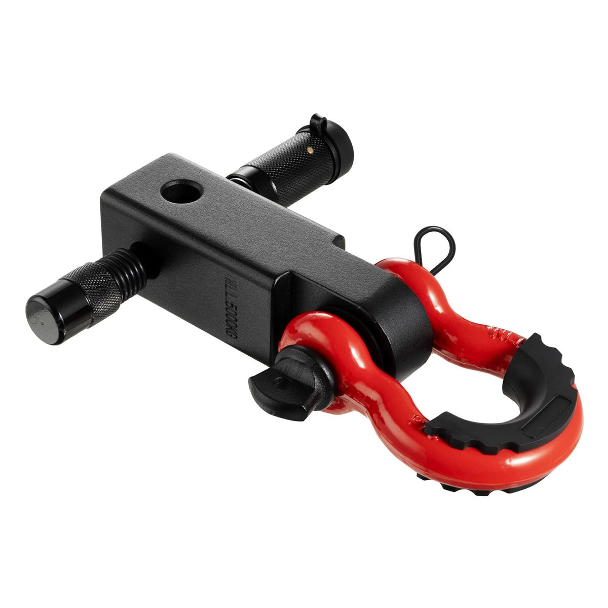 Shackle Hitch Receiver, Fits 2" Receivers, 66000 lbs Breaking Strength, D Ring Shackle with Trailer Hitch Lock Pin, Heavy Duty Towing Accessories for Trucks, Jeeps, Off-Road Vehicle Recovery