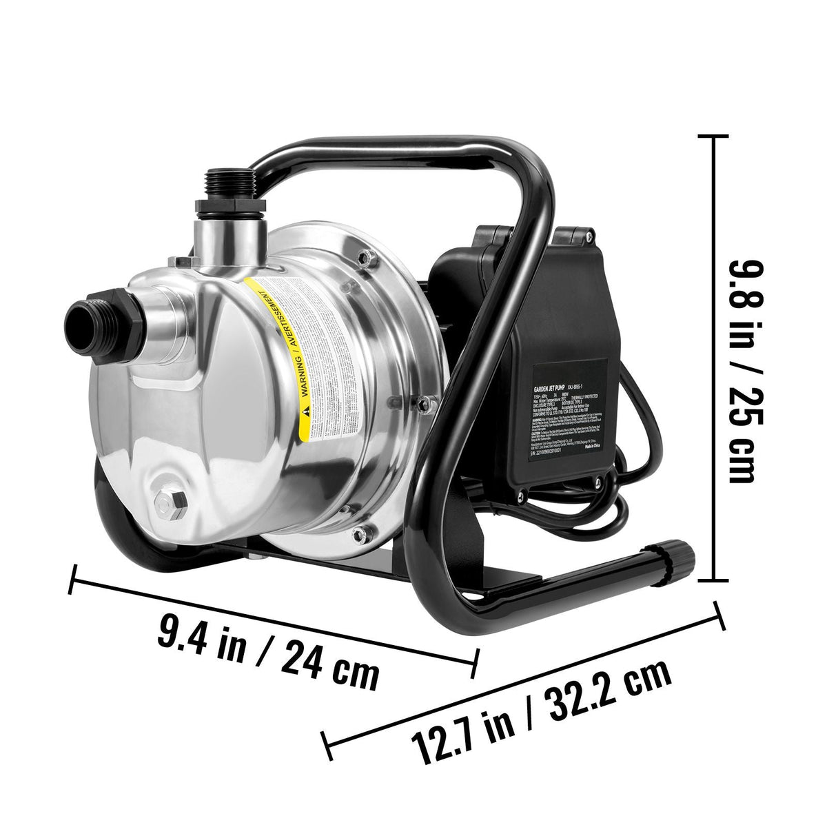Shallow Well Pump, 1.1 HP 115V, 978 GPH 131 ft Height, 40psi Max Pressure, Portable Stainless Steel Sprinkler Booster Jet Pumps for Garden Lawn Irrigation system, Lake Fountain, Water Transfer