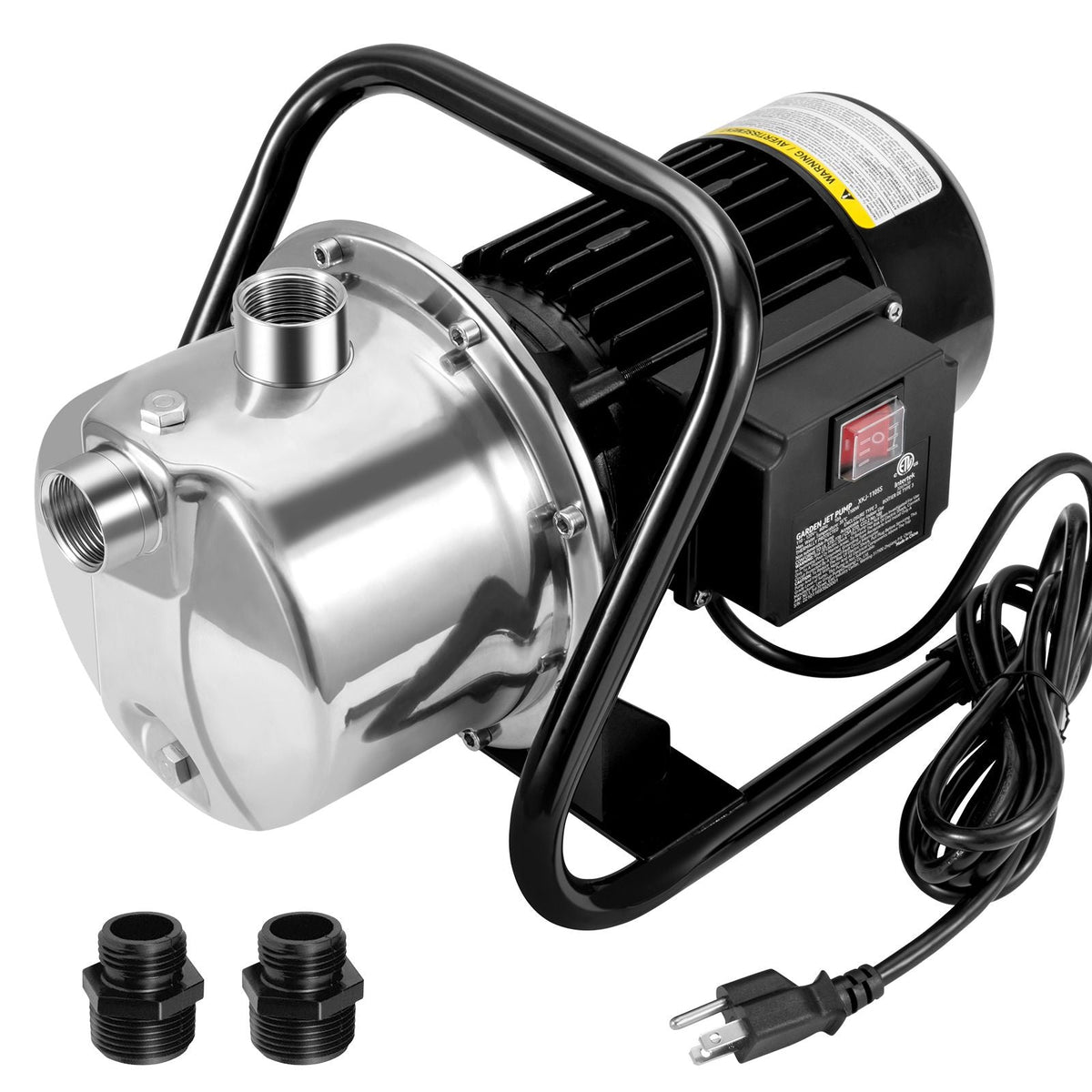 Shallow Well Pump, 1.5 HP 115V, 1200 GPH 164 ft Height, 87 psi Max Pressure, Portable Stainless Steel Sprinkler Booster Jet Pumps for Garden Lawn Irrigation system, Lake Fountain, Water Transfer