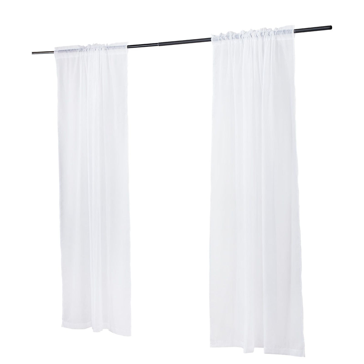 Sheer Curtains, 84 inches Long, 2 Panels Set Sheer White Curtains, Each 42" W x 84" L, Dual Rod Pocket Installation, 100% Polyester Window Drapes for Bedroom, Living Room, Balcony, Yard