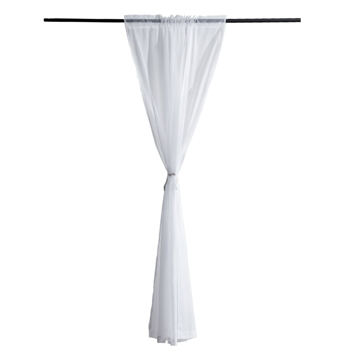 Sheer Curtains, 84 inches Long, 2 Panels Set Sheer White Curtains, Each 42" W x 84" L, Dual Rod Pocket Installation, 100% Polyester Window Drapes for Bedroom, Living Room, Balcony, Yard