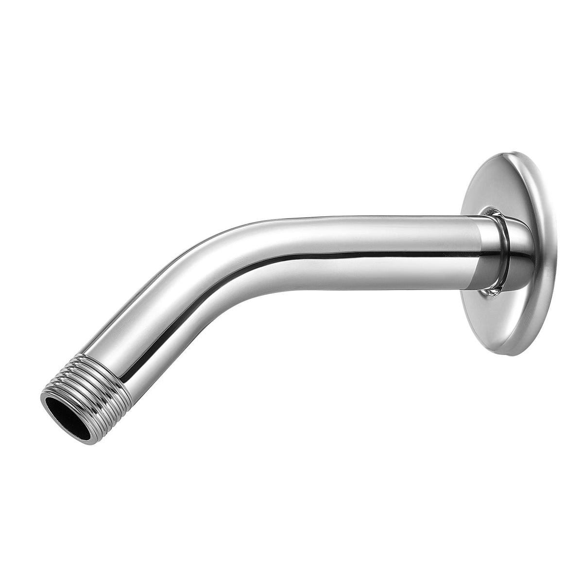 Shower Arm with Flange, 6 Inches, Wall Mounted Stainless Steel Shower Head Arm Extender, Chrome Finish, PTFE Tape, G1/2 Universal Thread Connector Compatible, for Fixed & Handheld Showerhead