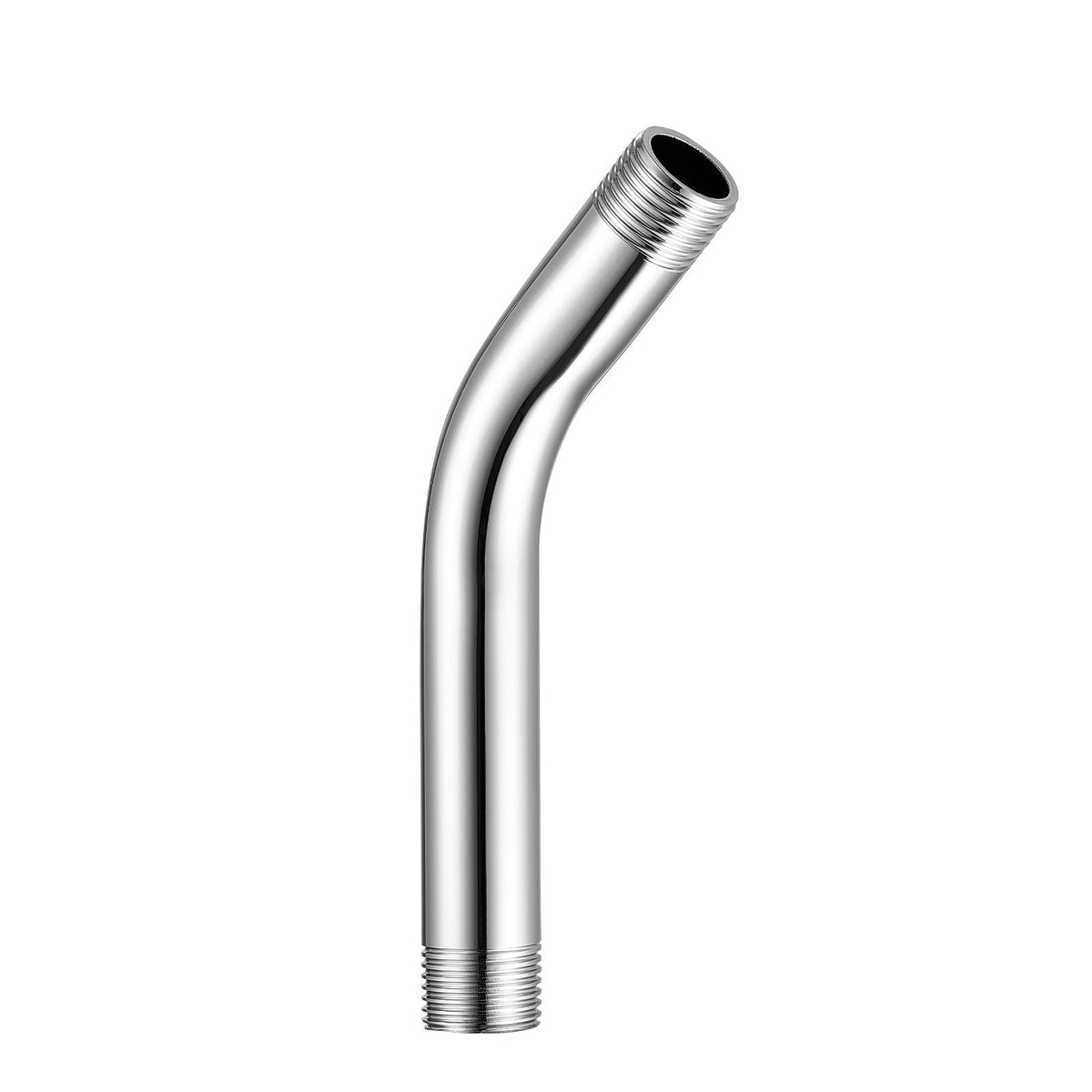 Shower Arm with Flange, 6 Inches, Wall Mounted Stainless Steel Shower Head Arm Extender, Chrome Finish, PTFE Tape, G1/2 Universal Thread Connector Compatible, for Fixed & Handheld Showerhead
