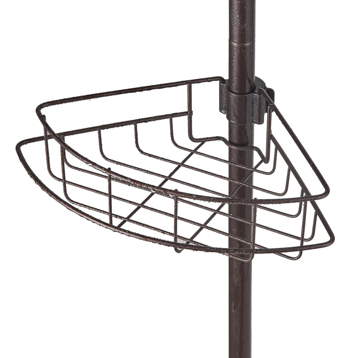 Shower Corner Caddy Tension Pole, 56" to 114" High, Multi-Functional Shower Tension Pole with Strong Load-Bearing Tray, Rust-Proof Easy-to-Install Tension Pole, Fit for Bathroom & Washroom