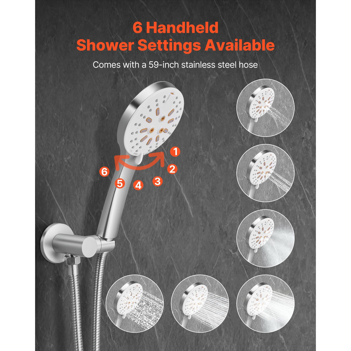 Shower Faucet Set, Rainfall Bathroom Shower System with 10-Inch Round Rain Shower Head and Handheld Spray, Wall Mounted Bath Fixtures with Brass Valve and Trim Kit, Brushed Nickel